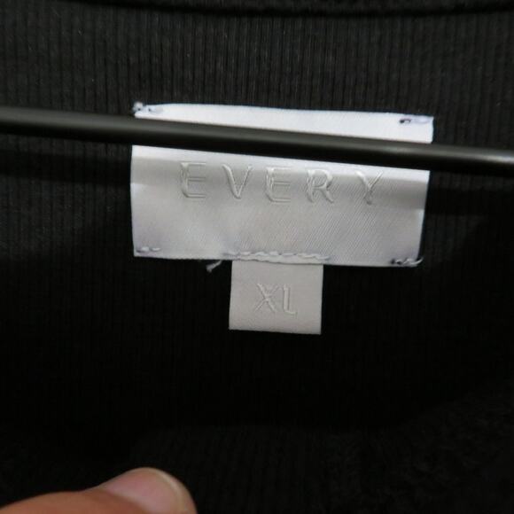 Every Womens Sz XL Black Short Sleeve Ribbed Button Front Bodysuit Top - Picture 5 of 6